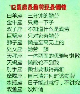 十二星座中最懒惰的星座排名希望没有你