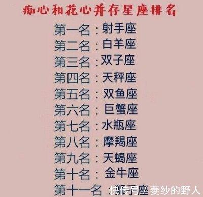 十二星座中最花心的星座男排行怎么看