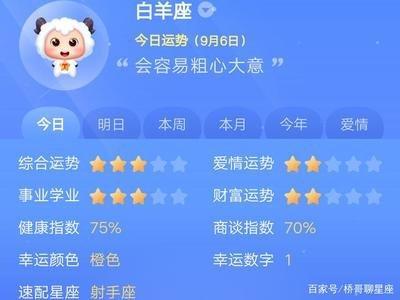 小乖麻2026年9月白羊座运势精华版