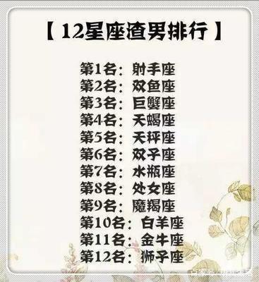 天蝎座是不是渣男 天蝎座盛产渣男吗