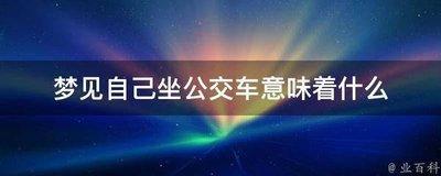梦见坐公交车,公交车上只有我一个人是什么意思