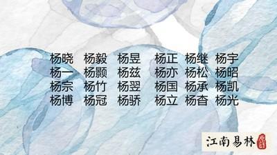 男孩取名杨什么较为好听 让你宝宝拥有好名字