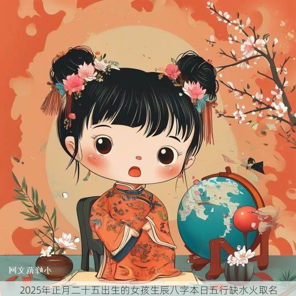 2025年正月二十五出生的女孩生辰八字本日五行缺水火取名