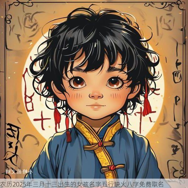 农历2025年三月十三出生的女孩名字五行缺火八字免费取名