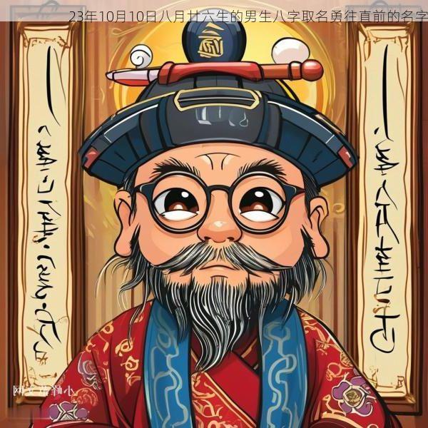 23年10月10日八月廿六生的男生八字取名勇往直前的名字