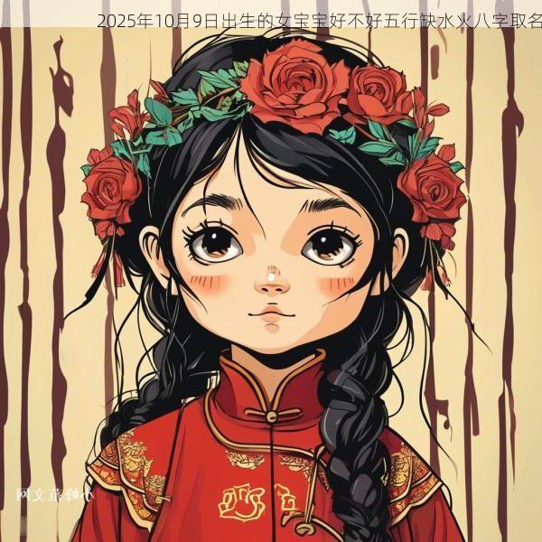 2025年10月9日出生的女宝宝好不好五行缺水火八字取名