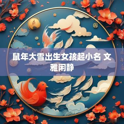 蛇年大雪出生女孩起小名 文雅闲静
