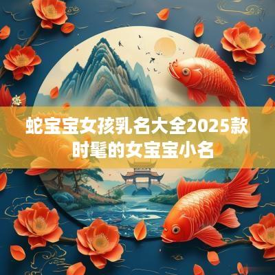 蛇宝宝女孩乳名大全2025款  时髦的女宝宝小名