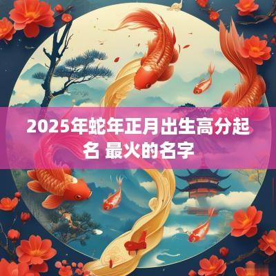 2025年蛇年正月出生高分起名 最火的名字