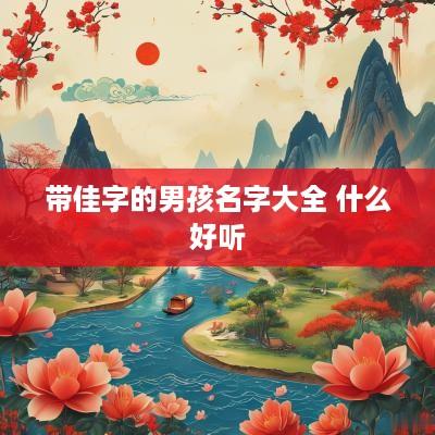 带佳字的男孩名字大全 什么好听