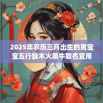 2025年农历三月出生的男宝宝五行缺木火属牛取名宜用字