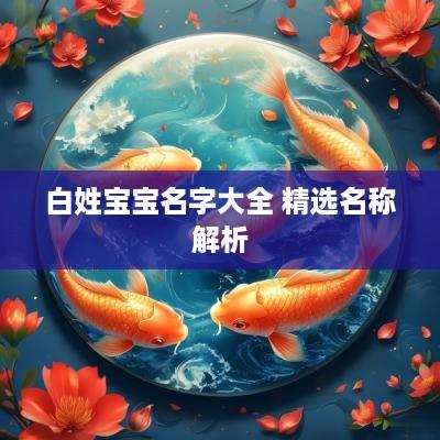 白姓宝宝名字大全 精选名称解析
