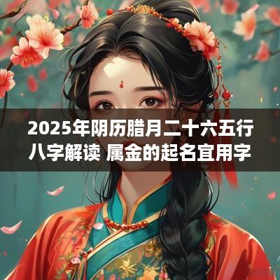 2025年阴历腊月二十六五行八字解读 属金的起名宜用字