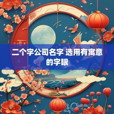 二个字公司名字 选用有寓意的字眼