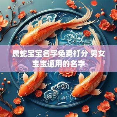 属蛇宝宝名字免费打分 男女宝宝通用的名字
