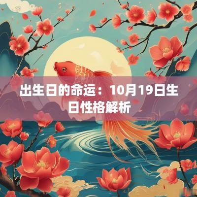 出生日的命运:10月19日生日性格解析 出生日的命运:10月19日生日性格解析