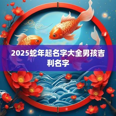 2025蛇年起名字大全男孩吉利名字
