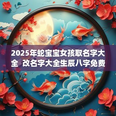 2025年蛇宝宝女孩取名字大全  改名字大全生辰八字免费
