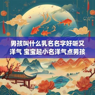 男孩叫什么乳名名字好听又洋气 宝宝起小名洋气点男孩