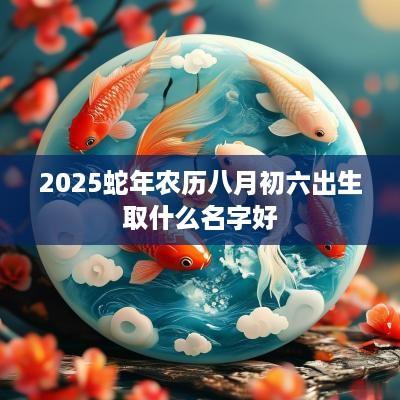 2025蛇年农历八月初六出生取什么名字好
