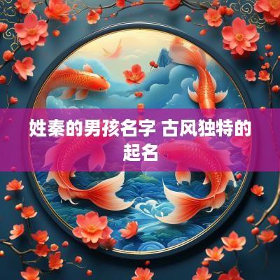 姓秦的男孩名字 古风独特的起名