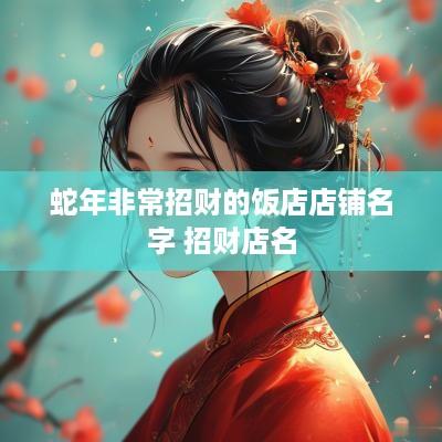 蛇年非常招财的饭店店铺名字 招财店名