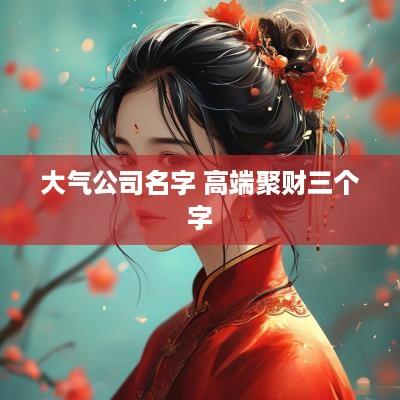 大气公司名字 高端聚财三个字