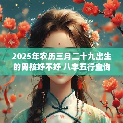 2025年农历三月二十九出生的男孩好不好 八字五行查询取名