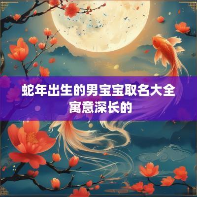 蛇年出生的男宝宝取名大全 寓意深长的