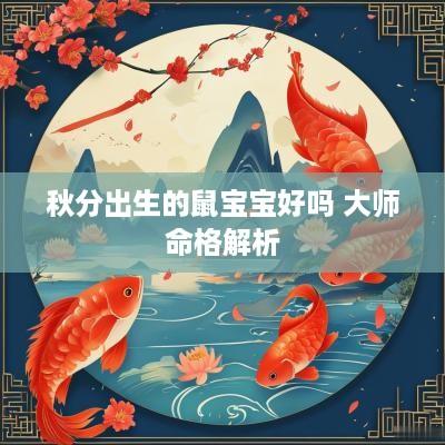 秋分出生的鼠宝宝好吗 大师命格解析