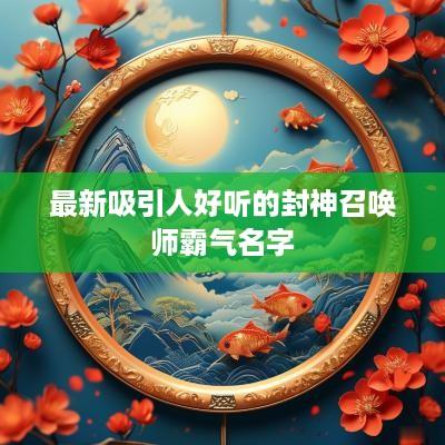 最新吸引人好听的封神召唤师霸气名字