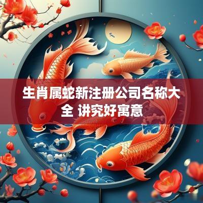 生肖属蛇新注册公司名称大全 讲究好寓意