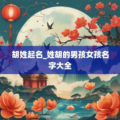 胡姓起名_姓胡的男孩女孩名字大全