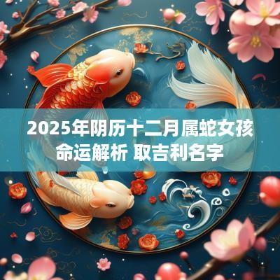 2025年阴历十二月属蛇女孩命运解析 取吉利名字