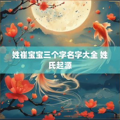 姓崔宝宝三个字名字大全 姓氏起源