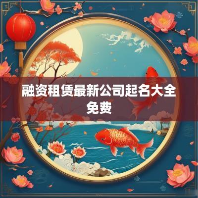 融资租赁最新公司起名大全免费