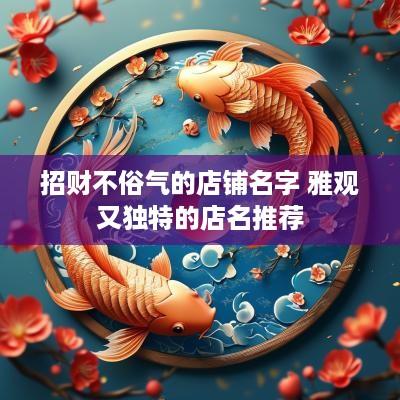 招财不俗气的店铺名字 雅观又独特的店名推荐