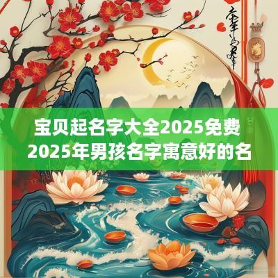 宝贝起名字大全2025免费 2025年男孩名字寓意好的名字