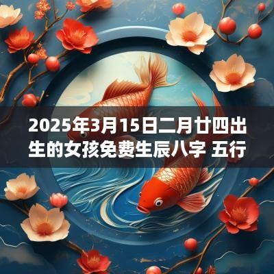 2025年3月15日二月廿四出生的女孩免费生辰八字 五行属水取名推荐 2025年3月15日二月廿四出生的女孩免费生辰八字 五行属水取名推荐