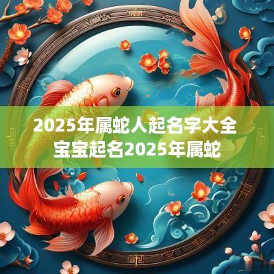 2025年属蛇人起名字大全 宝宝起名2025年属蛇