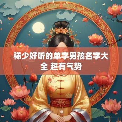 稀少好听的单字男孩名字大全 超有气势