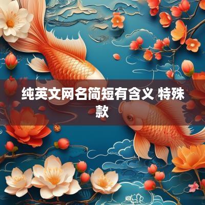 纯英文网名简短有含义 特殊款