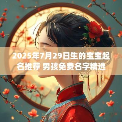 2025年7月29日生的宝宝起名推荐 男孩免费名字精选