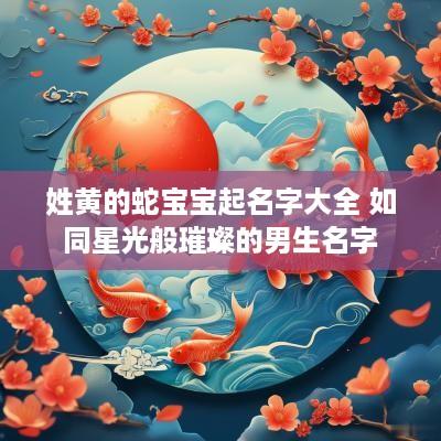 姓黄的蛇宝宝起名字大全 如同星光般璀璨的男生名字