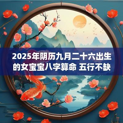 2025年阴历九月二十六出生的女宝宝八字算命 五行不缺的名字