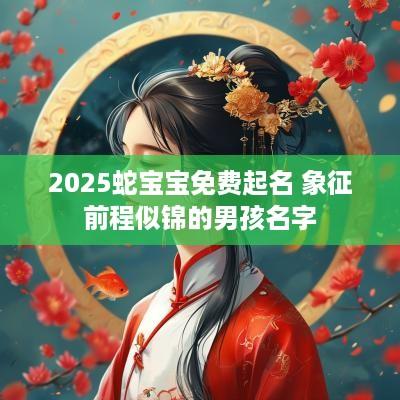 2025蛇宝宝免费起名 象征前程似锦的男孩名字