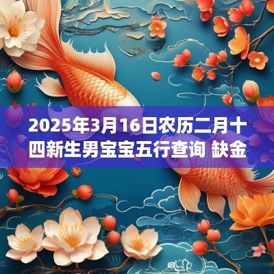 2025年3月16日农历二月十四新生男宝宝五行查询 缺金火怎么取名好