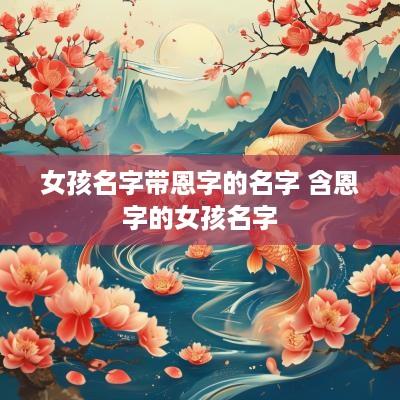 女孩名字带恩字的名字 含恩字的女孩名字