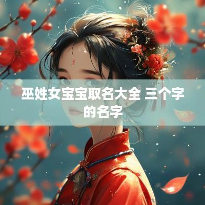 巫姓女宝宝取名大全 三个字的名字