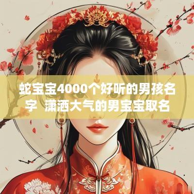 蛇宝宝4000个好听的男孩名字  潇洒大气的男宝宝取名